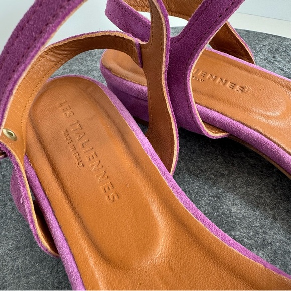 Les Italiennes Shoes Leather Purple Pink Gold Flats 41 - Picture 7 of 14